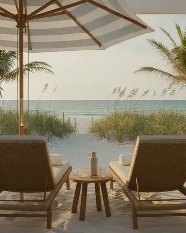 Chairs, Umbrellas, Ready
